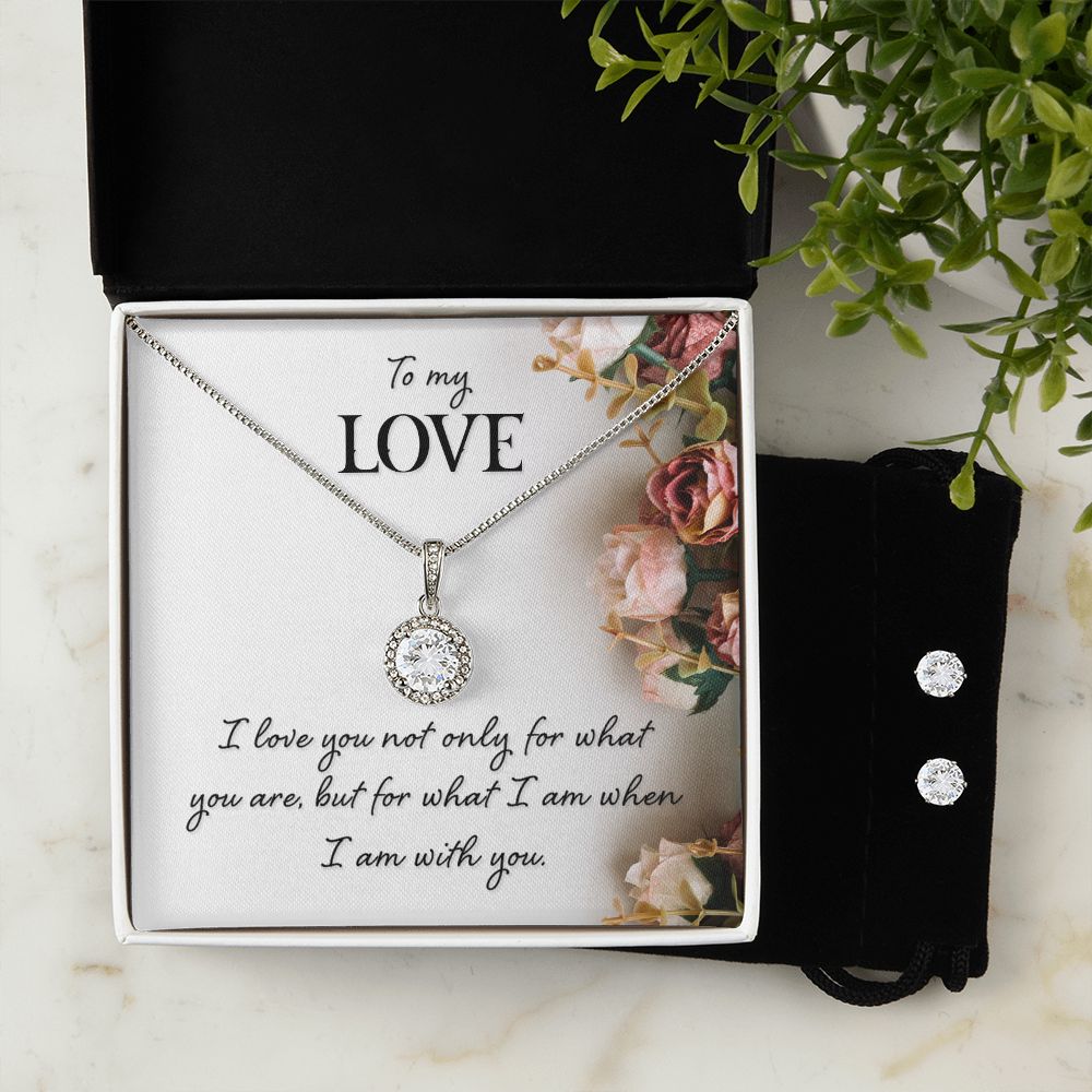 Girlfriend Necklace and Earring Set, Girlfriend Jewelry Gift Set | Custom Heart Design