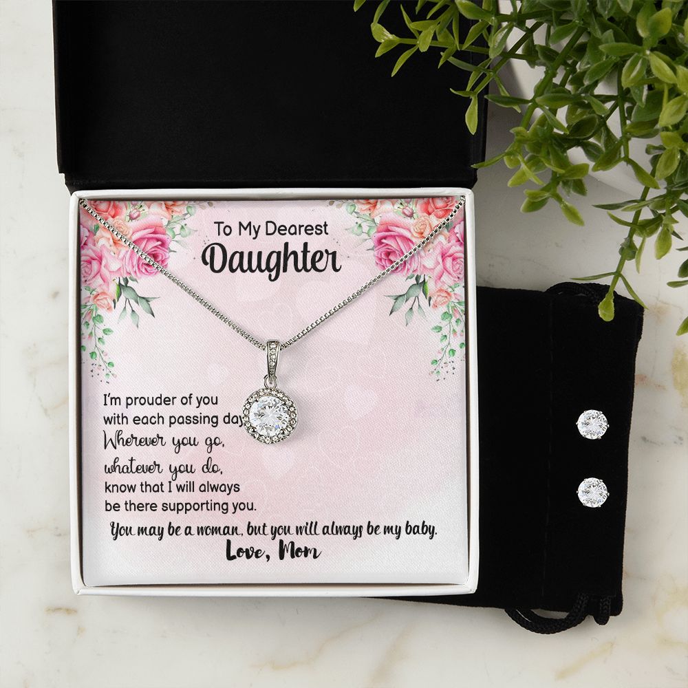 Daughter Eternal Hope Necklace and Earring Set | Custom Heart Design