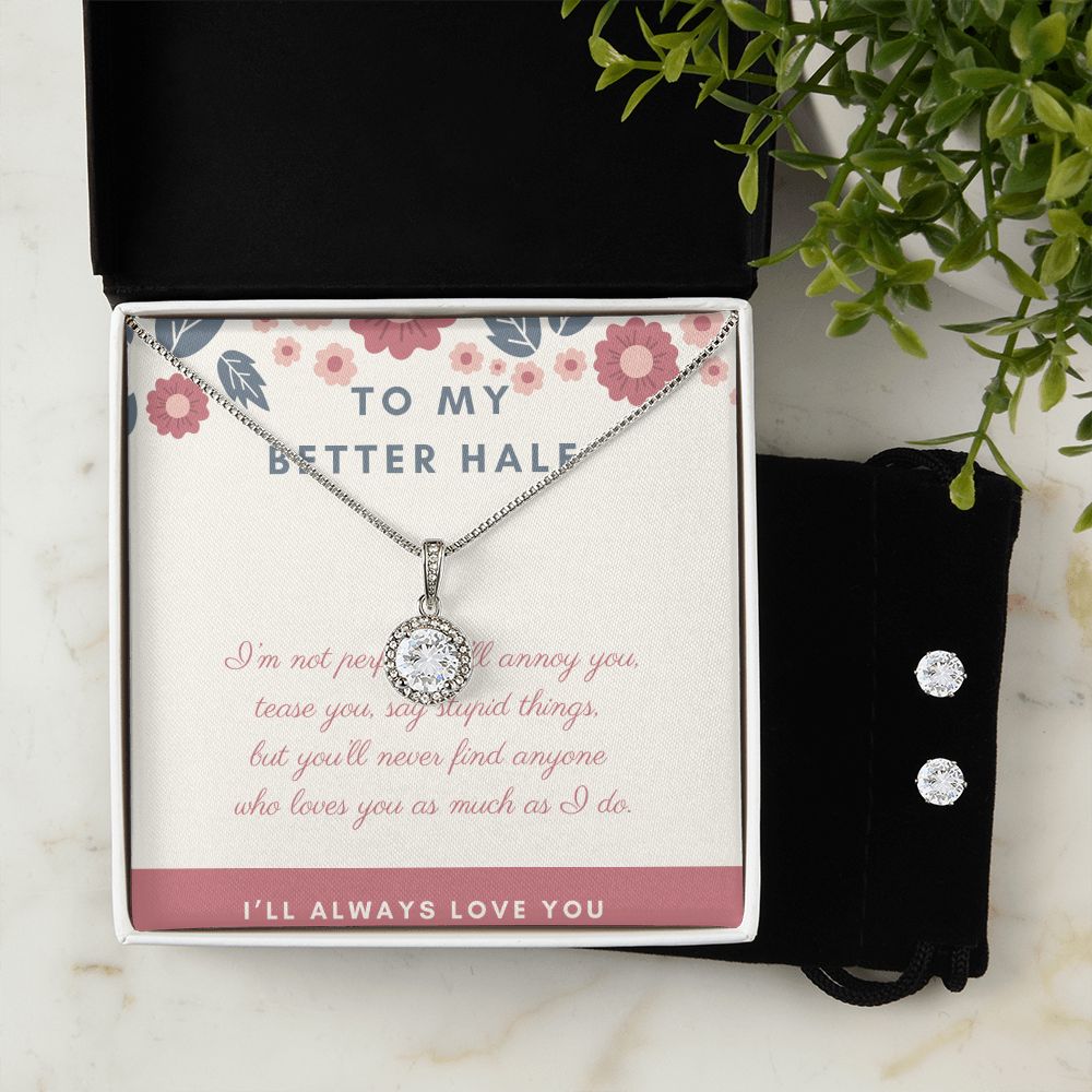 Girlfriend Necklace and Earring Set, Girlfriend Jewelry Gift Set | Custom Heart Design