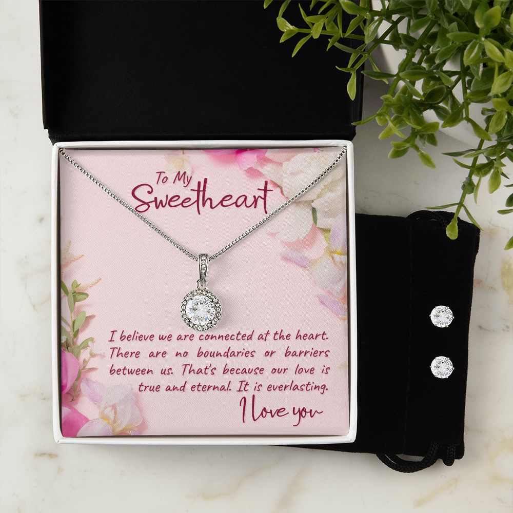 Girlfriend Necklace and Earring Set, Girlfriend Jewelry Gift Set | Custom Heart Design