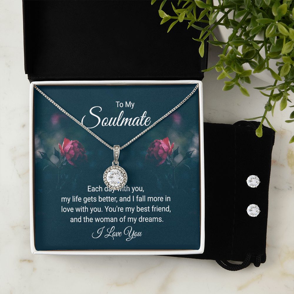 Girlfriend Necklace and Earring Set, Girlfriend Jewelry Gift Set | Custom Heart Design
