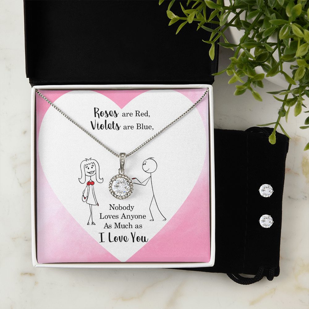 Girlfriend Necklace and Earring Set, Girlfriend Jewelry Gift Set | Custom Heart Design