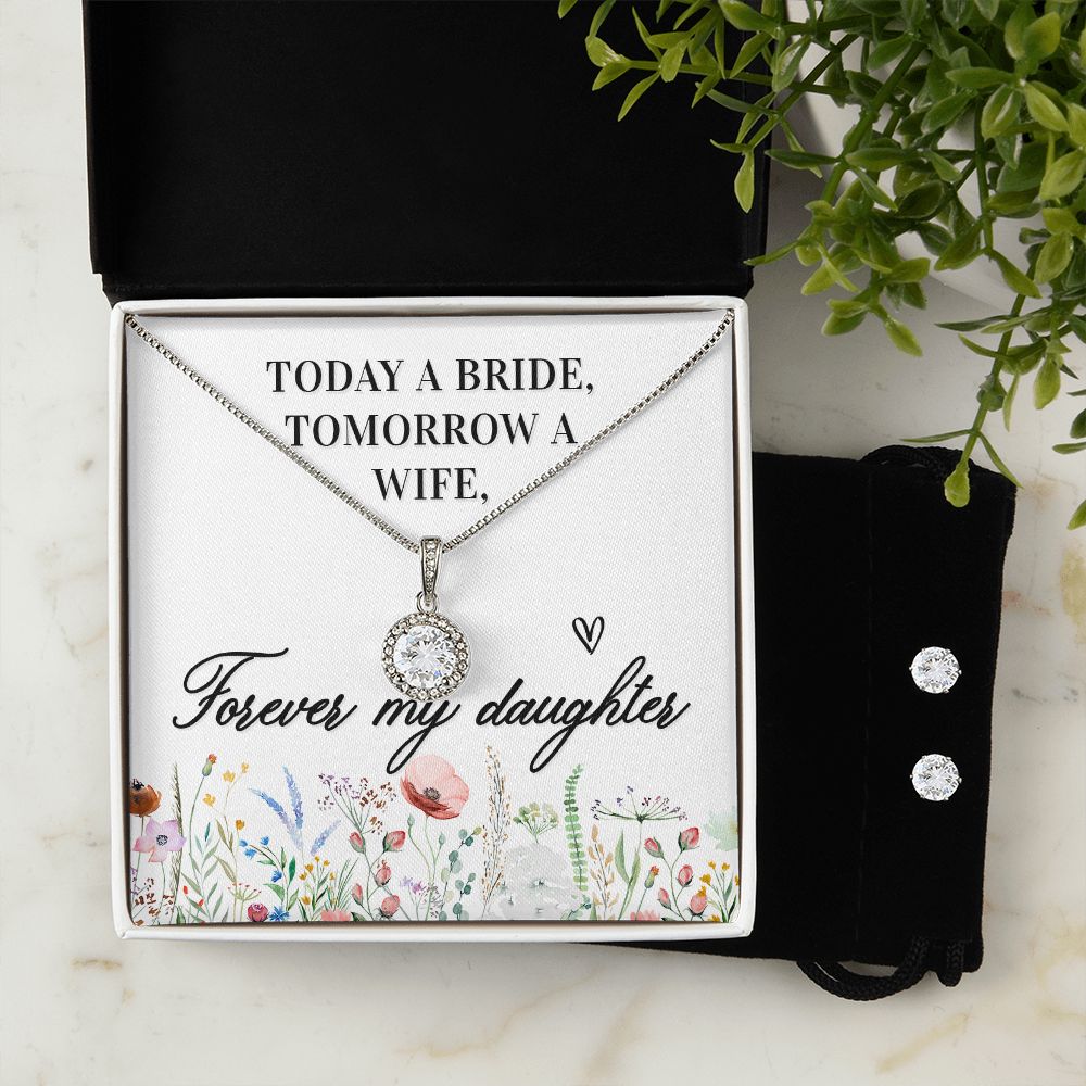 Daughter Eternal Hope Necklace and Earring Set | Custom Heart Design