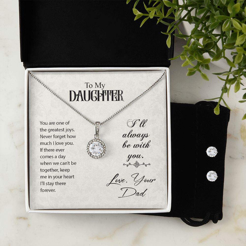 Daughter Eternal Hope Necklace and Earring Set | Custom Heart Design