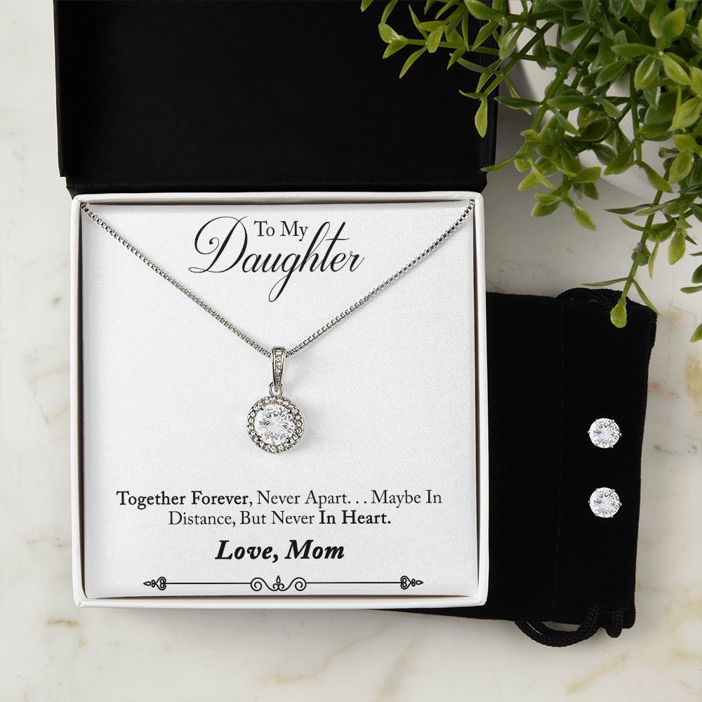 Daughter Eternal Hope Necklace and Earring Set | Custom Heart Design
