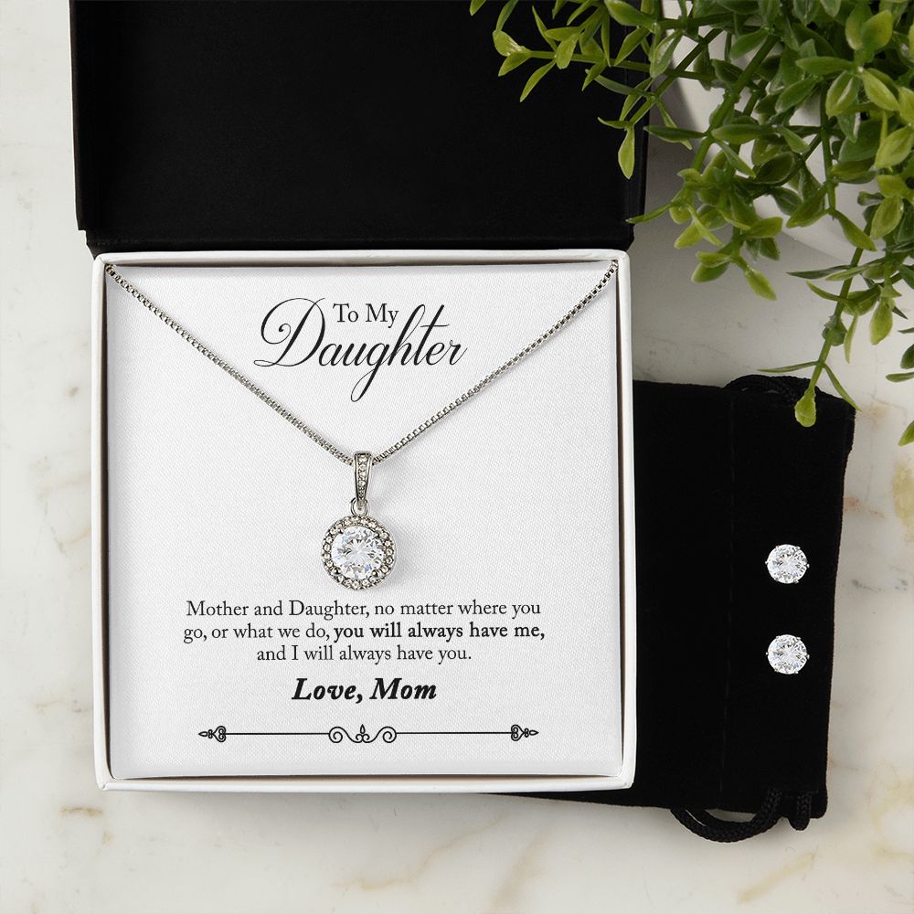 Daughter Eternal Hope Necklace and Earring Set | Custom Heart Design