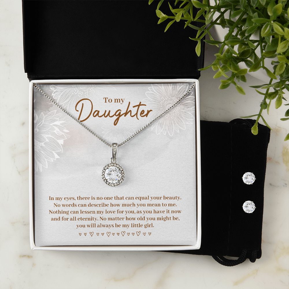 Daughter Eternal Hope Necklace and Earring Set | Custom Heart Design