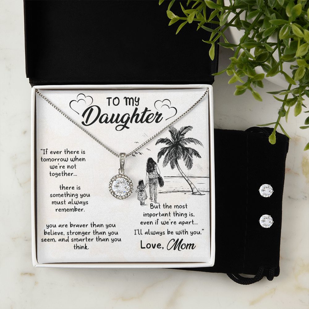 Daughter Eternal Hope Necklace and Earring Set | Custom Heart Design