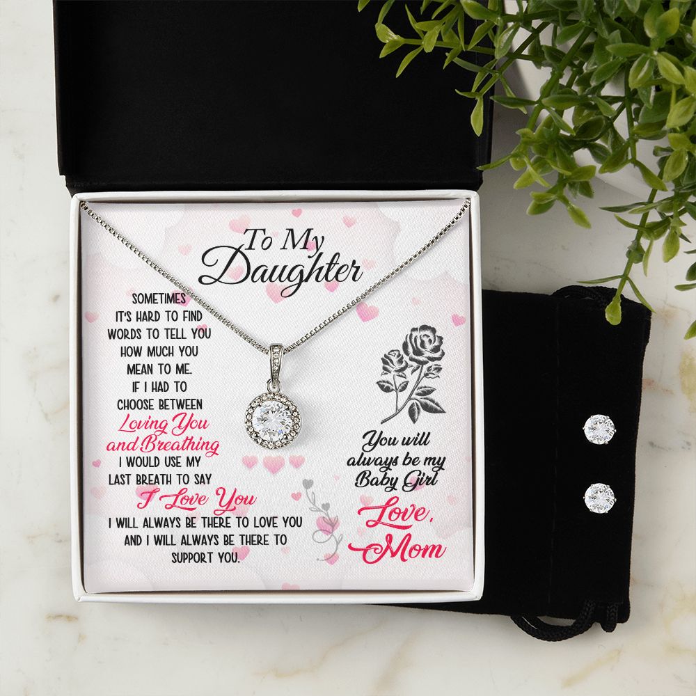 Daughter Eternal Hope Necklace and Earring Set | Custom Heart Design