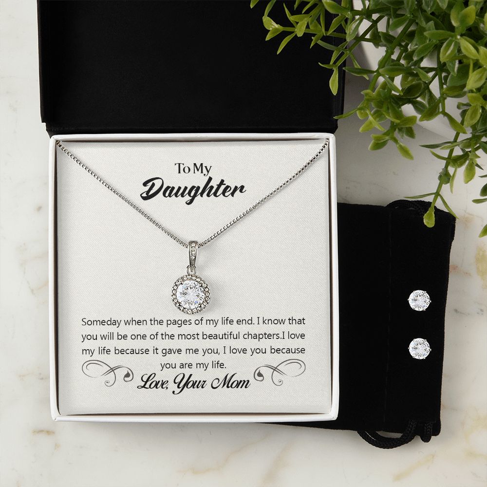 Daughter Eternal Hope Necklace and Earring Set | Custom Heart Design