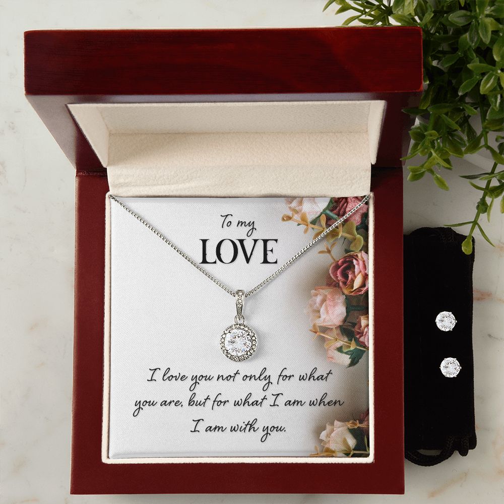 Girlfriend Necklace and Earring Set, Girlfriend Jewelry Gift Set | Custom Heart Design