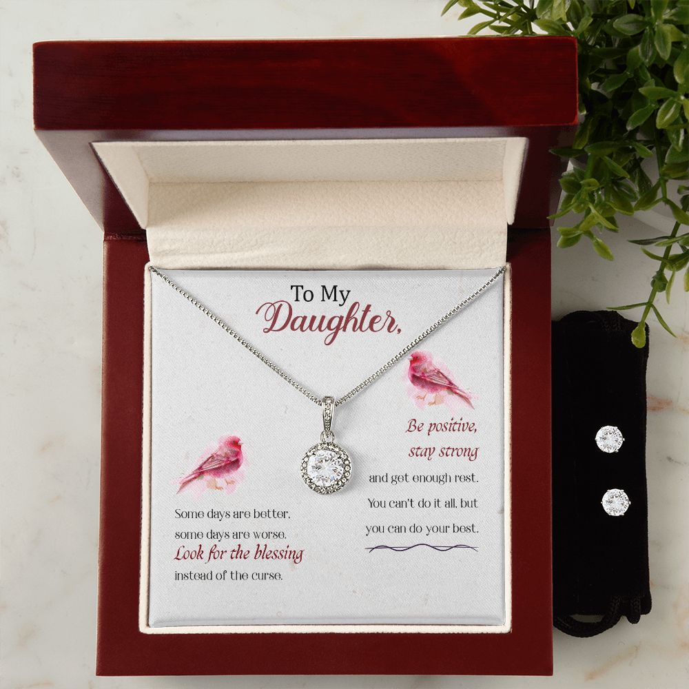Daughter Eternal Hope Necklace and Earring Set | Custom Heart Design