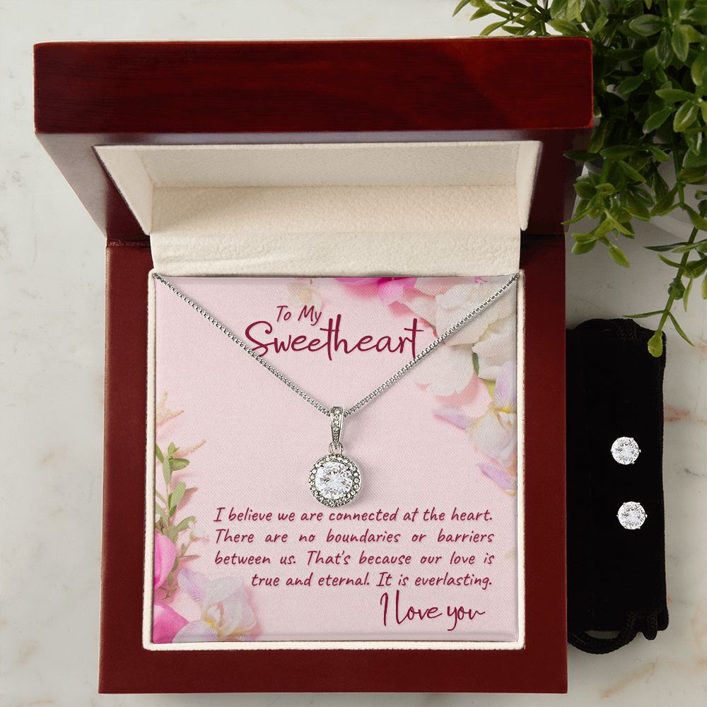 Girlfriend Necklace and Earring Set, Girlfriend Jewelry Gift Set | Custom Heart Design