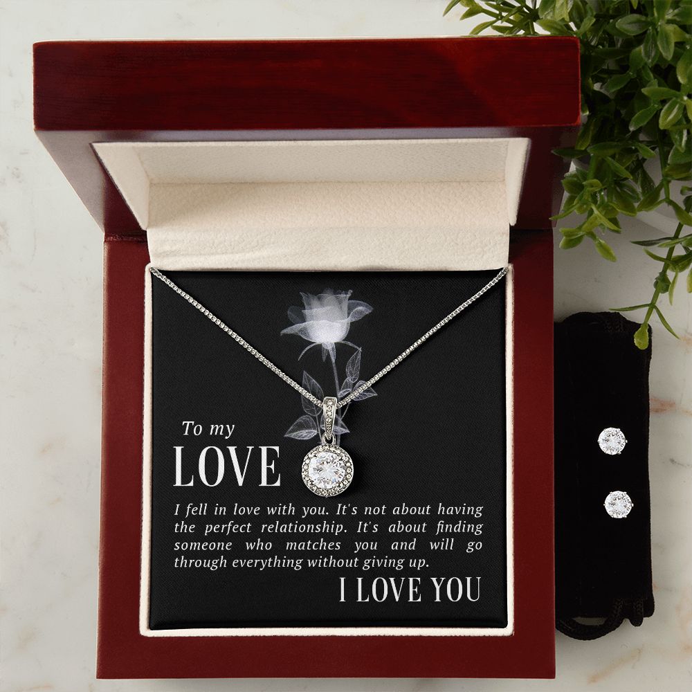 Girlfriend Necklace and Earring Set, Girlfriend Jewelry Gift Set | Custom Heart Design