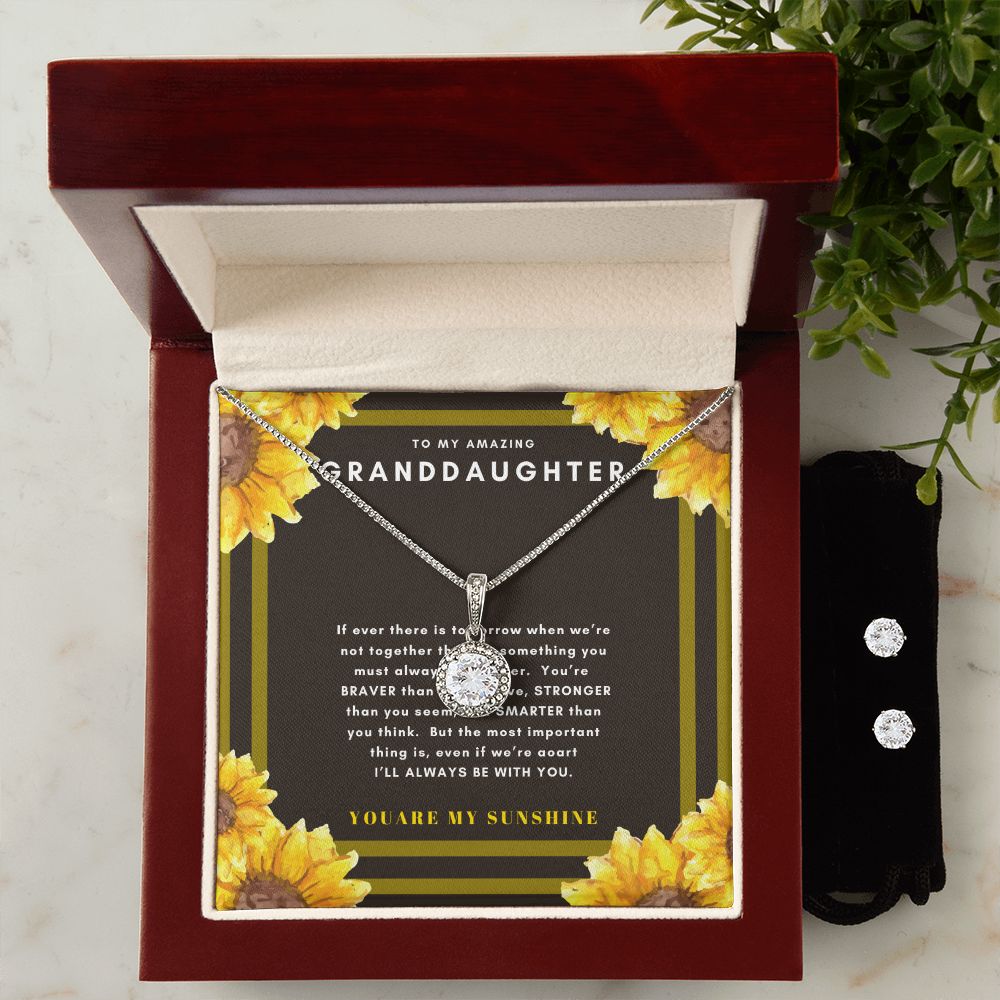 GrandDaughter Eternal Hope Necklace and Earring Set | Custom Heart Design
