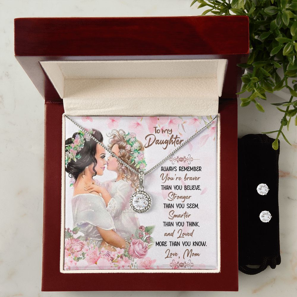 Daughter Eternal Hope Necklace and Earring Set | Custom Heart Design