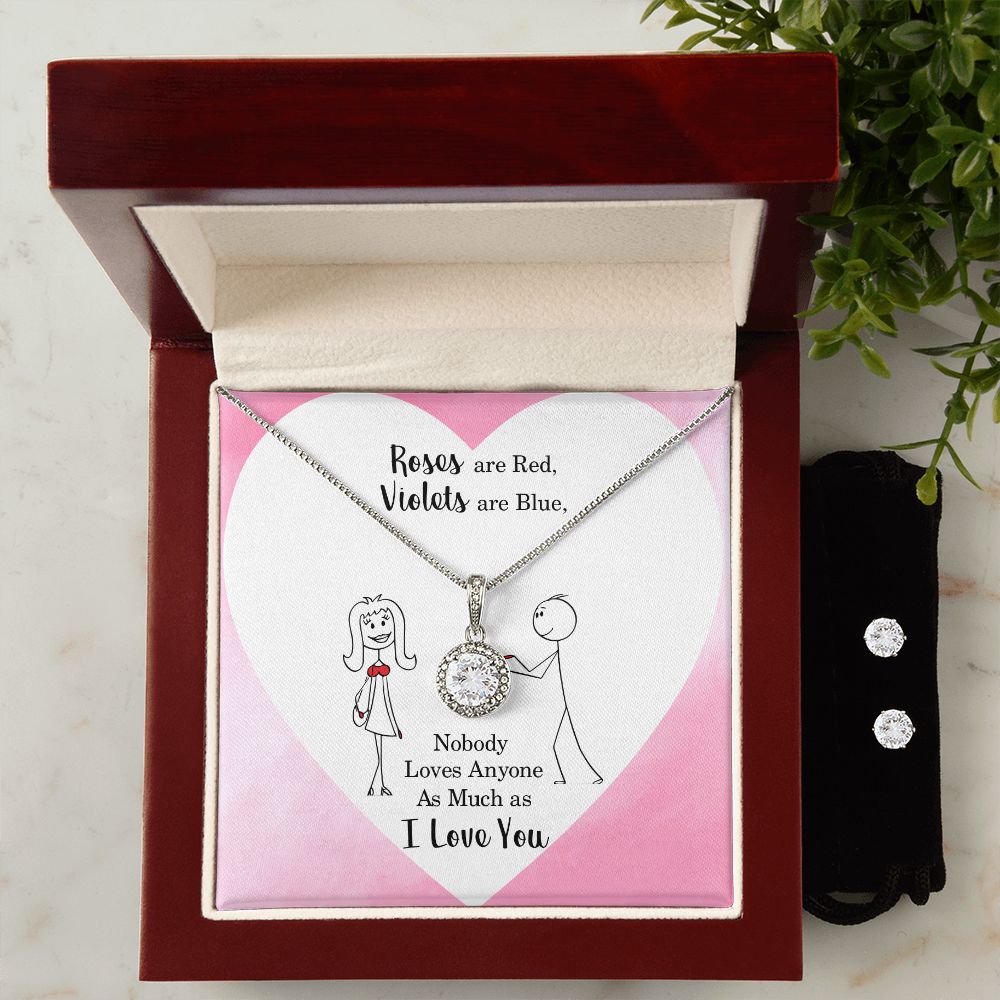 Girlfriend Necklace and Earring Set, Girlfriend Jewelry Gift Set | Custom Heart Design