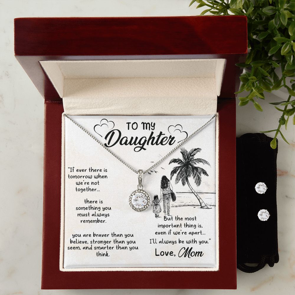 Daughter Eternal Hope Necklace and Earring Set | Custom Heart Design