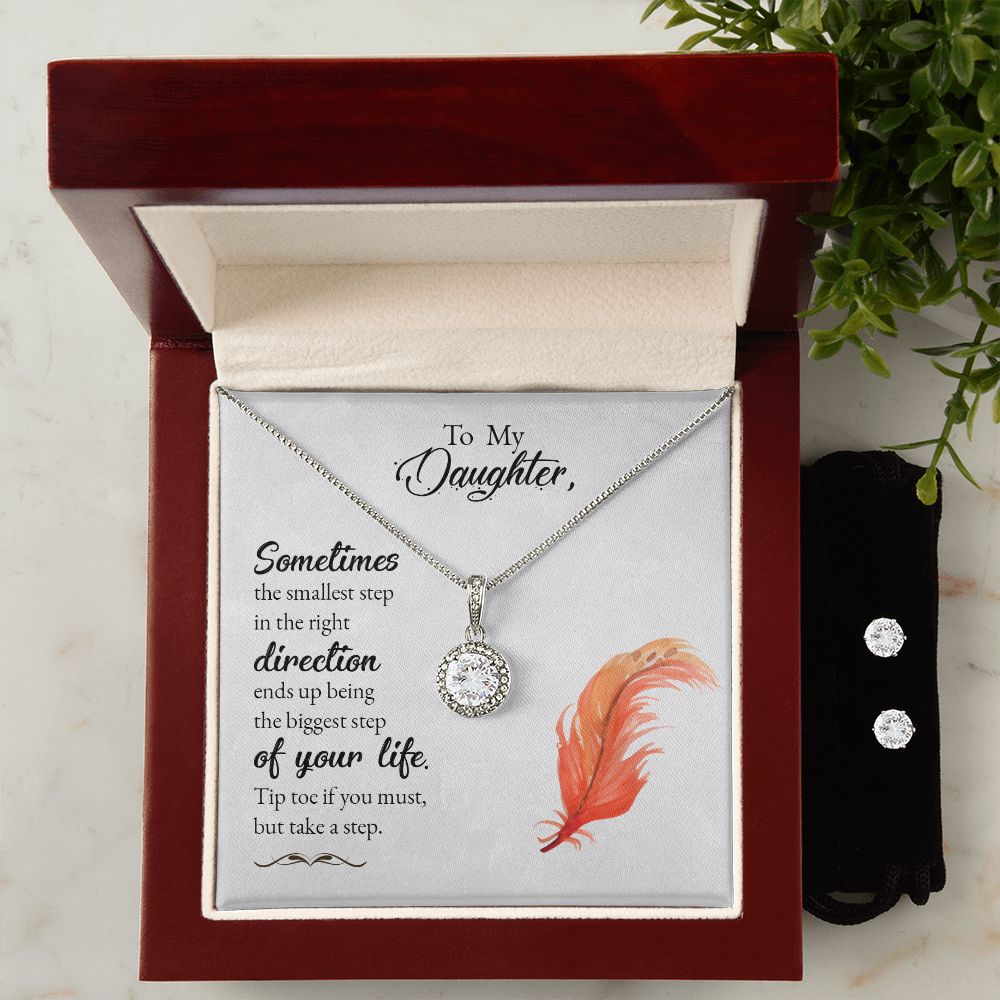 Daughter Eternal Hope Necklace and Earring Set | Custom Heart Design