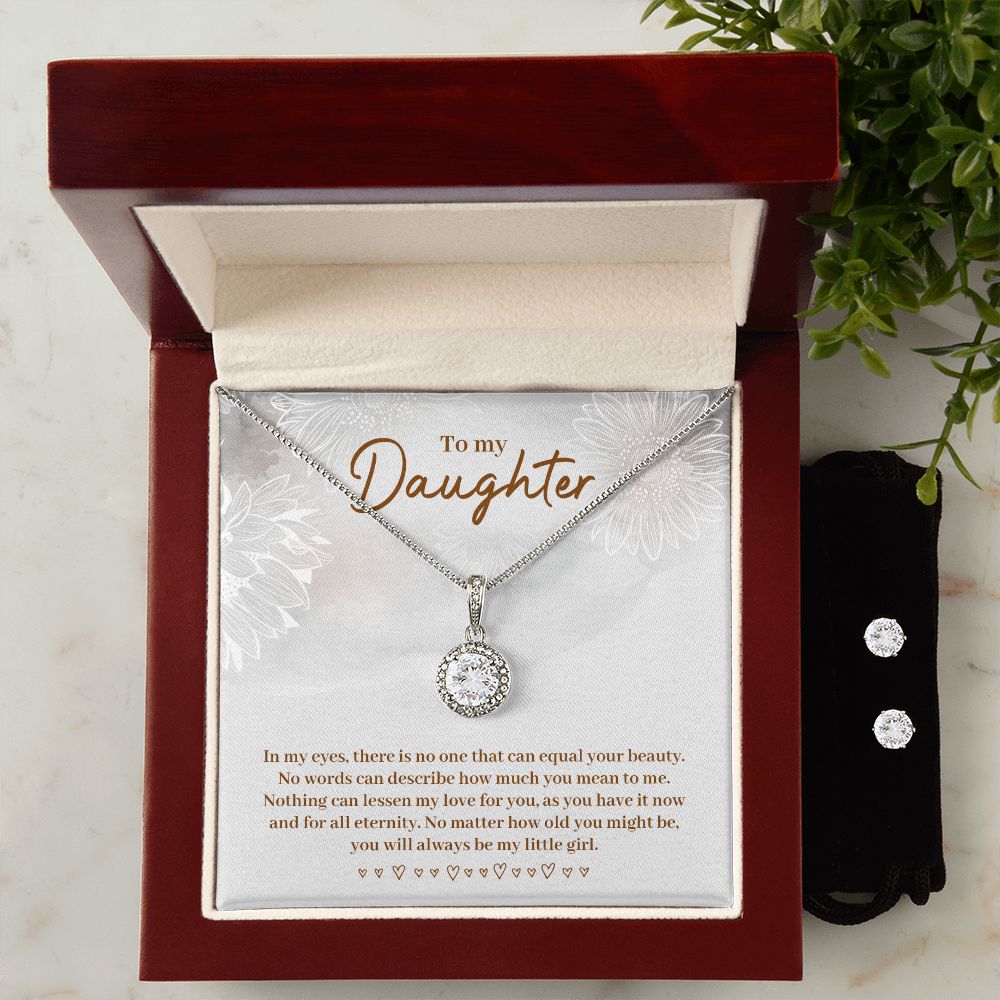 Daughter Eternal Hope Necklace and Earring Set | Custom Heart Design