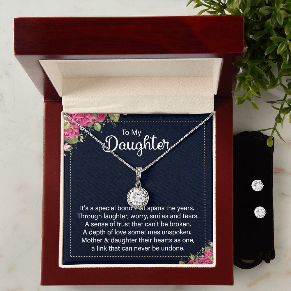 Daughter Eternal Hope Necklace and Earring Set | Custom Heart Design