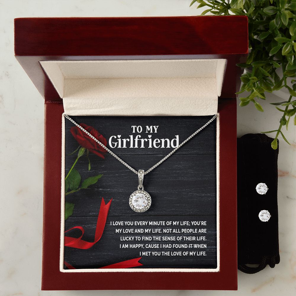 Girlfriend Necklace and Earring Set, Girlfriend Jewelry Gift Set | Custom Heart Design