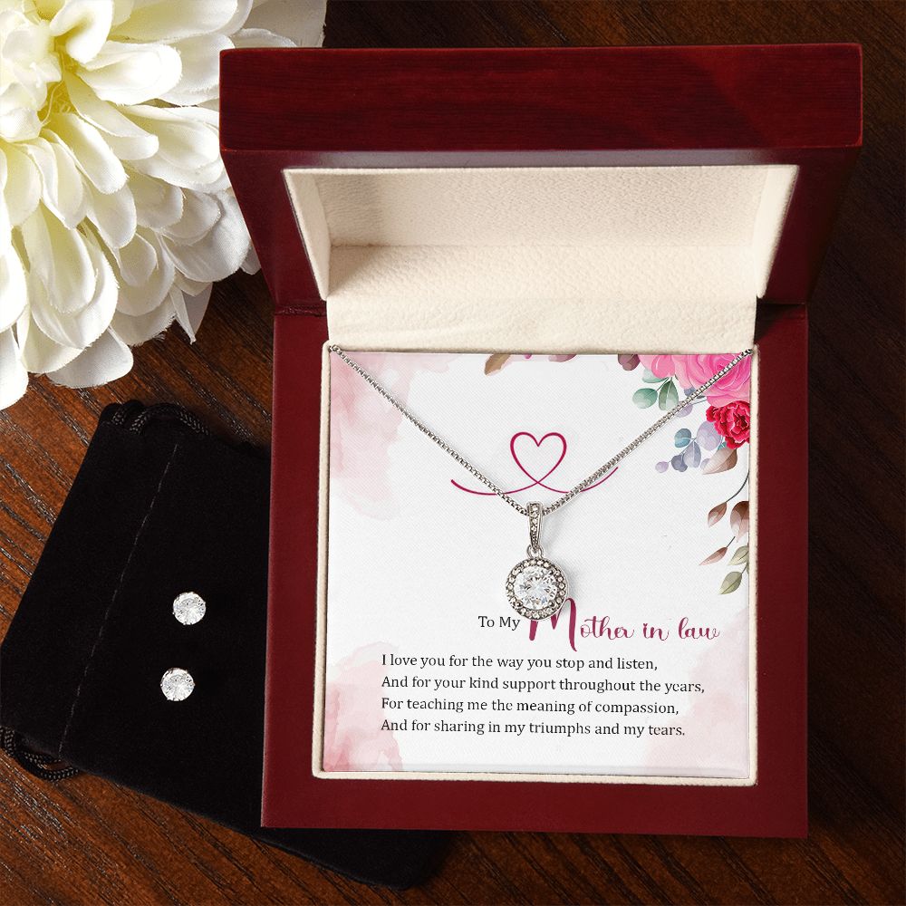 Mother in Law Solitaire Jewelry Set-Your kind support | Custom Heart Design