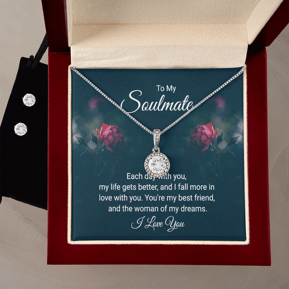 Girlfriend Necklace and Earring Set, Girlfriend Jewelry Gift Set | Custom Heart Design