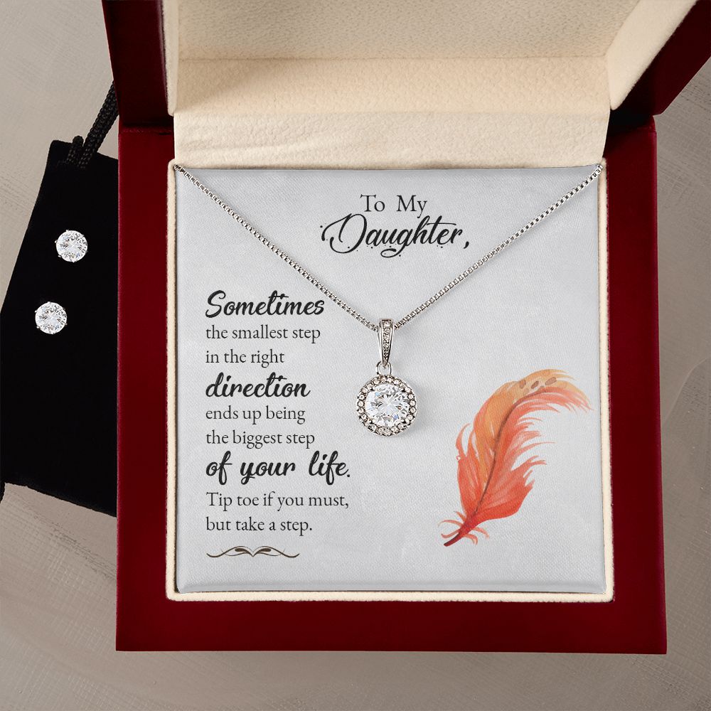Daughter Eternal Hope Necklace and Earring Set | Custom Heart Design