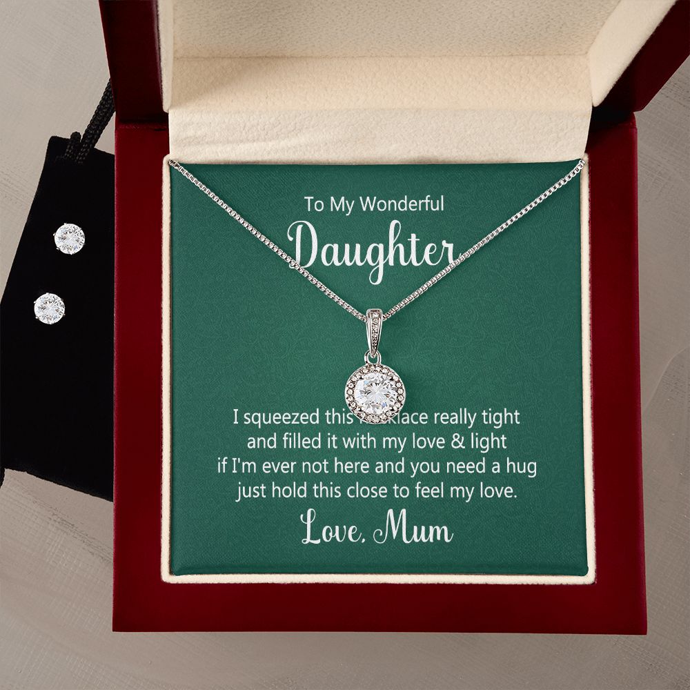 Daughter Eternal Hope Necklace and Earring Set | Custom Heart Design
