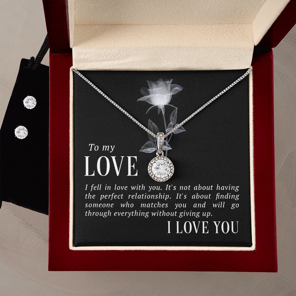 Girlfriend Necklace and Earring Set, Girlfriend Jewelry Gift Set | Custom Heart Design