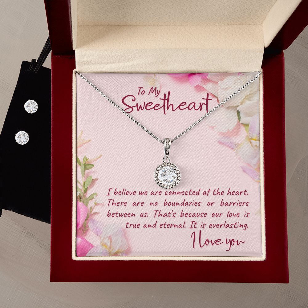 Girlfriend Necklace and Earring Set, Girlfriend Jewelry Gift Set | Custom Heart Design