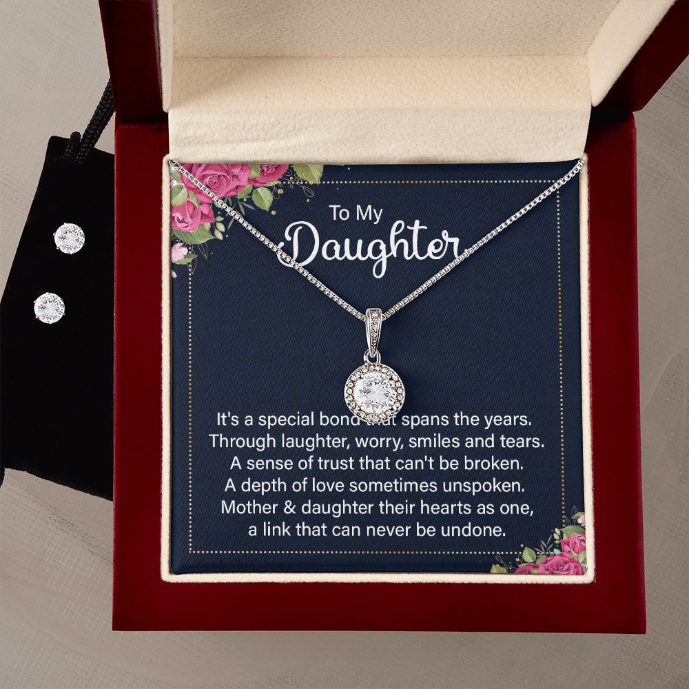 Daughter Eternal Hope Necklace and Earring Set | Custom Heart Design