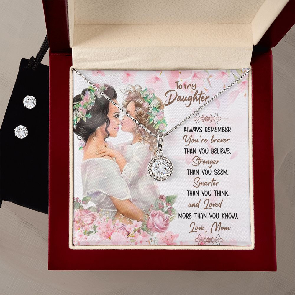 Daughter Eternal Hope Necklace and Earring Set | Custom Heart Design
