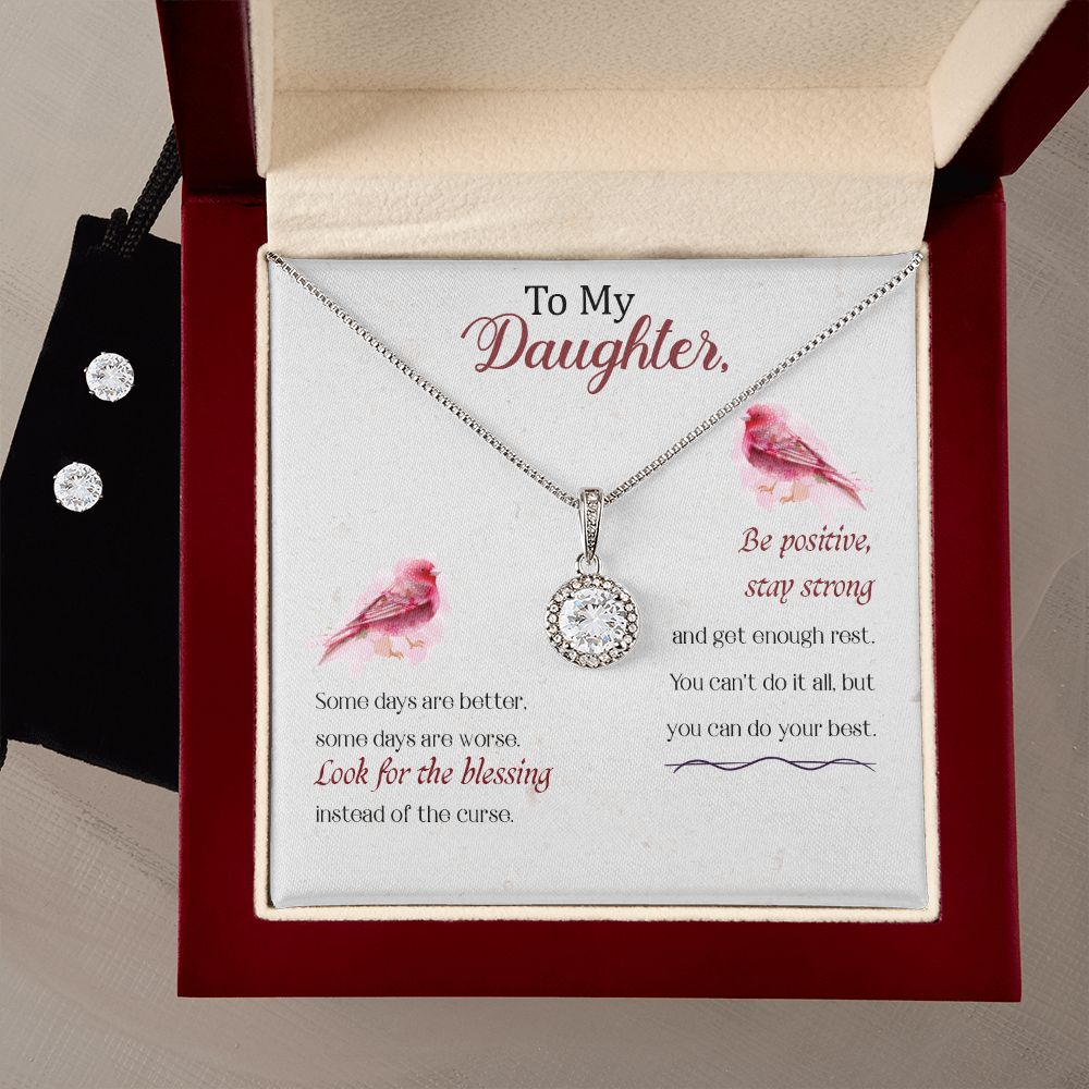 Daughter Eternal Hope Necklace and Earring Set | Custom Heart Design