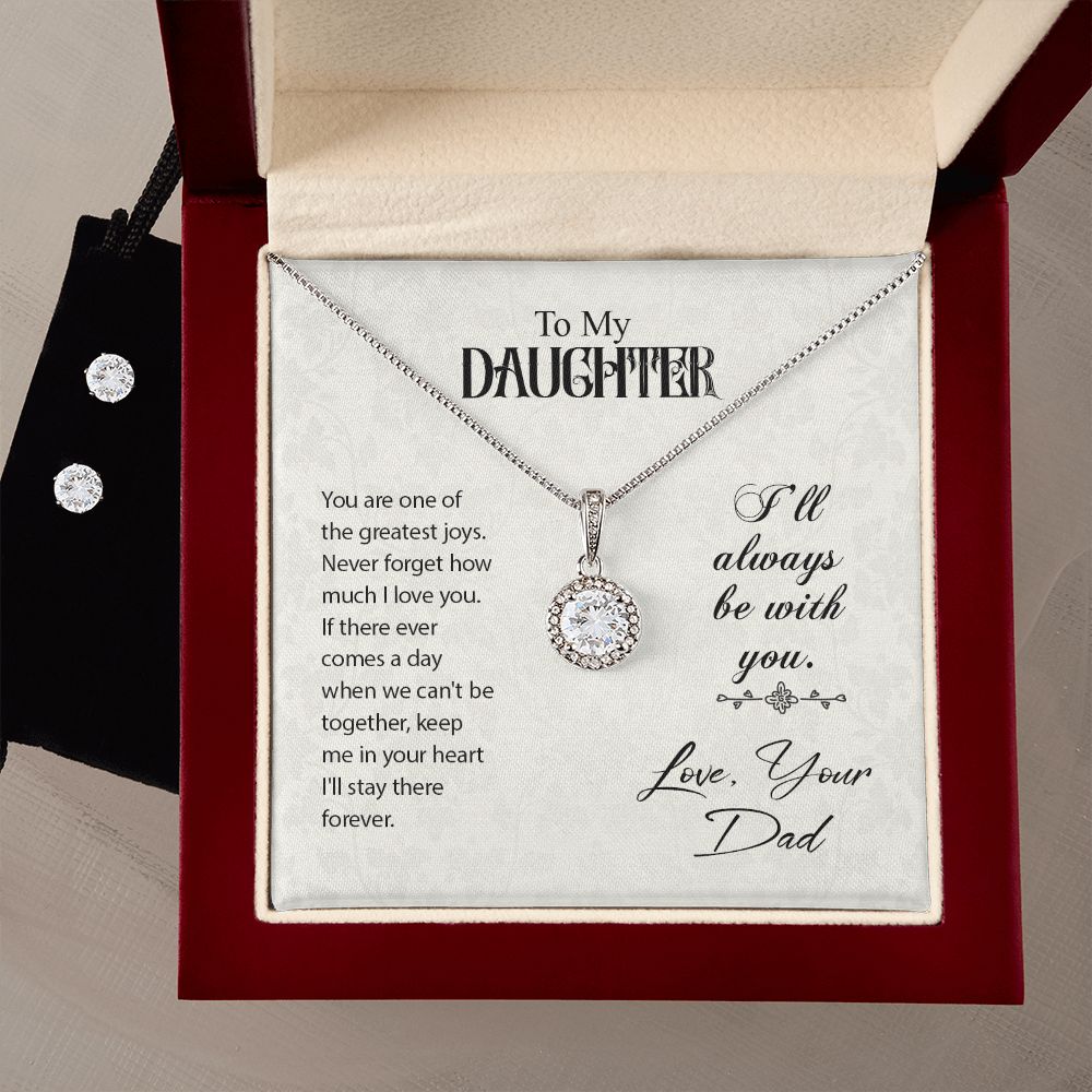 Daughter Eternal Hope Necklace and Earring Set | Custom Heart Design