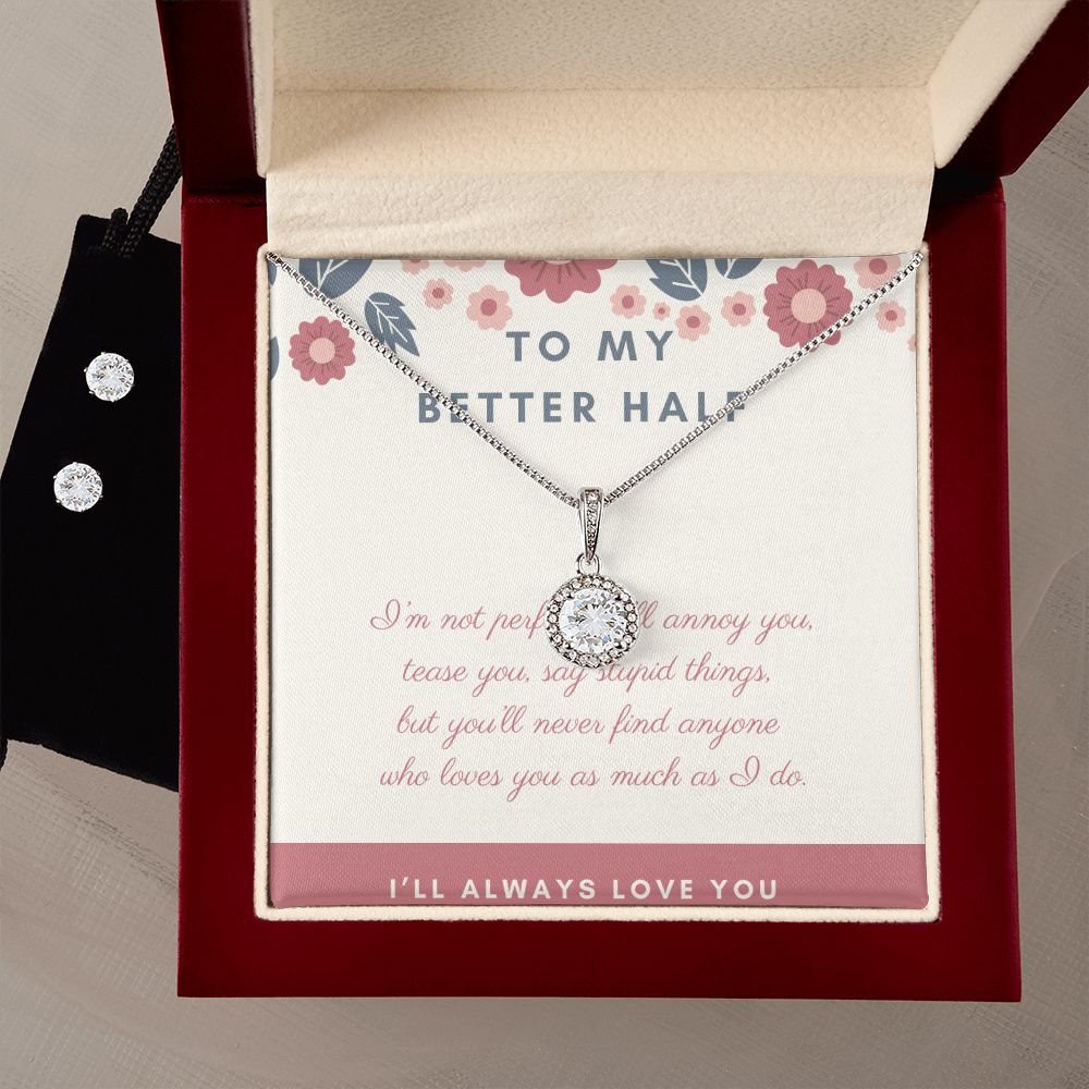 Girlfriend Necklace and Earring Set, Girlfriend Jewelry Gift Set | Custom Heart Design