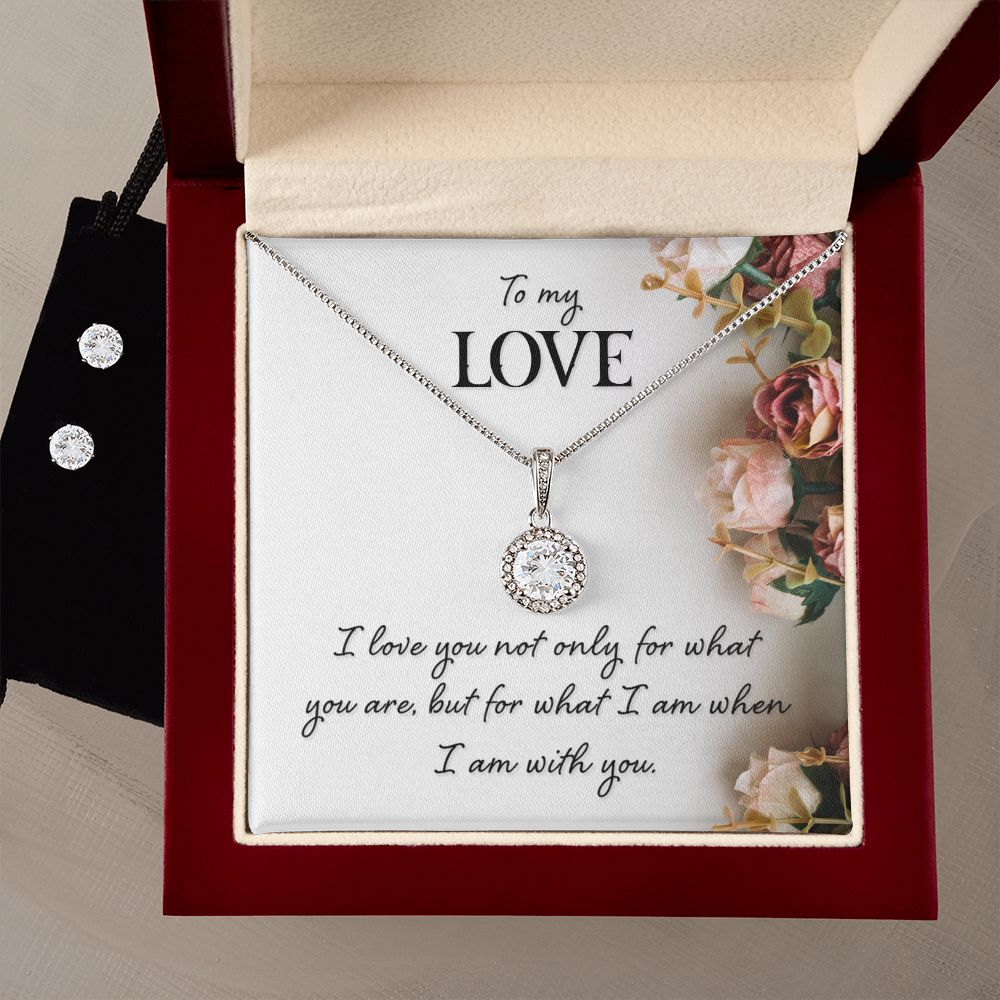 Girlfriend Necklace and Earring Set, Girlfriend Jewelry Gift Set | Custom Heart Design