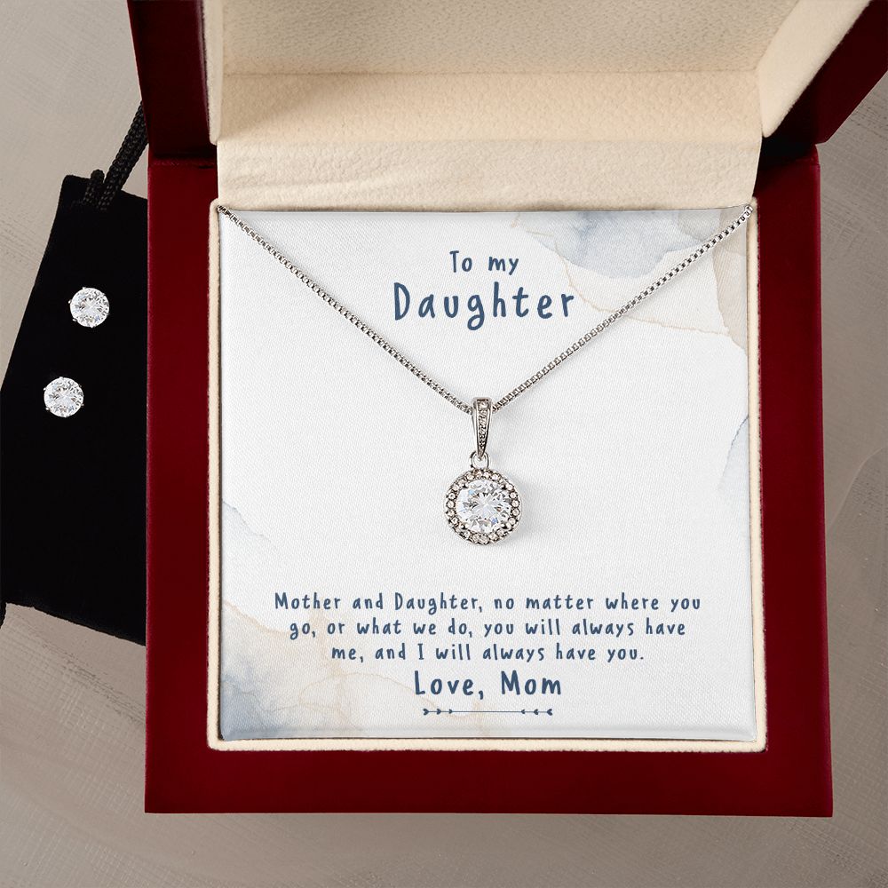 Daughter Eternal Hope Necklace and Earring Set | Custom Heart Design