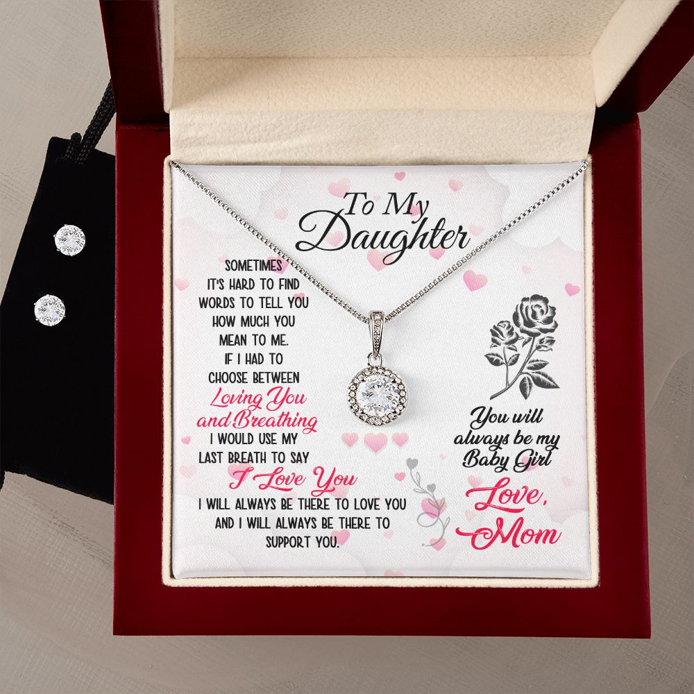Daughter Eternal Hope Necklace and Earring Set | Custom Heart Design