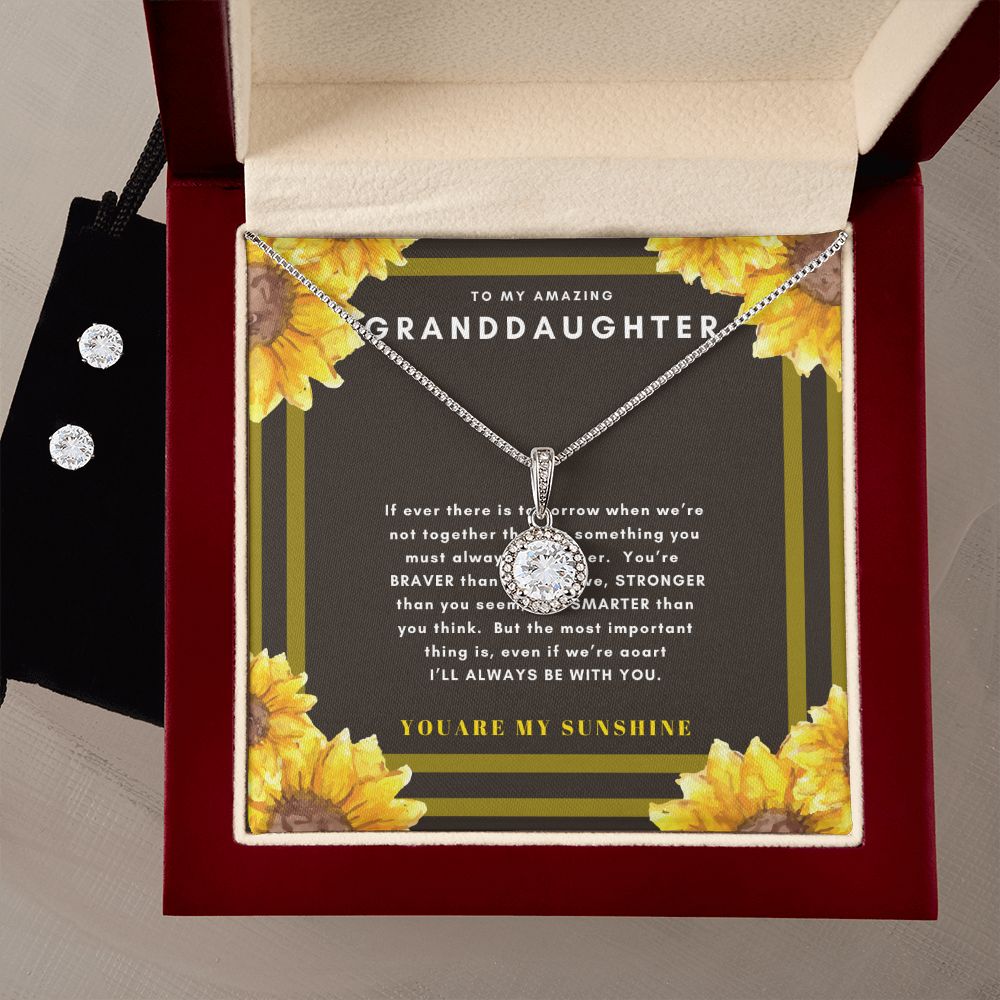 GrandDaughter Eternal Hope Necklace and Earring Set | Custom Heart Design