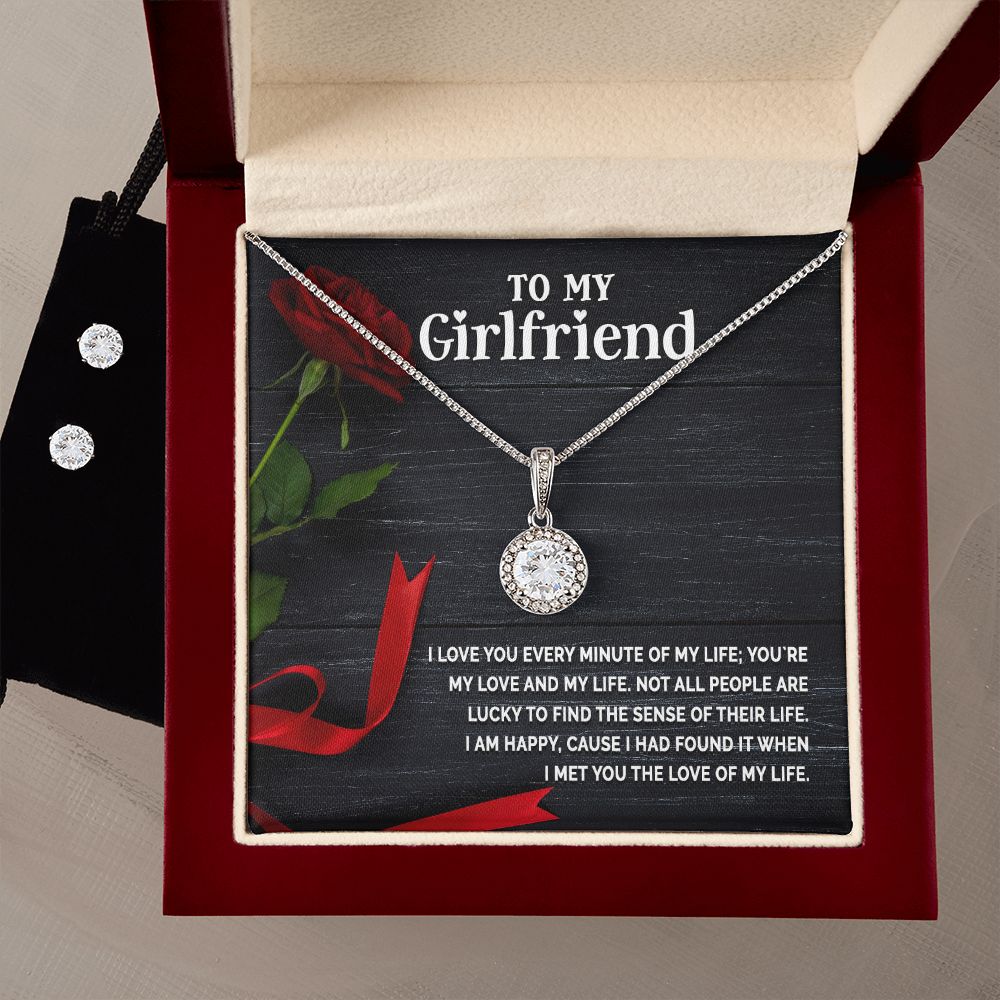 Girlfriend Necklace and Earring Set, Girlfriend Jewelry Gift Set | Custom Heart Design