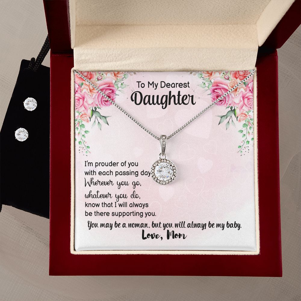 Daughter Eternal Hope Necklace and Earring Set | Custom Heart Design