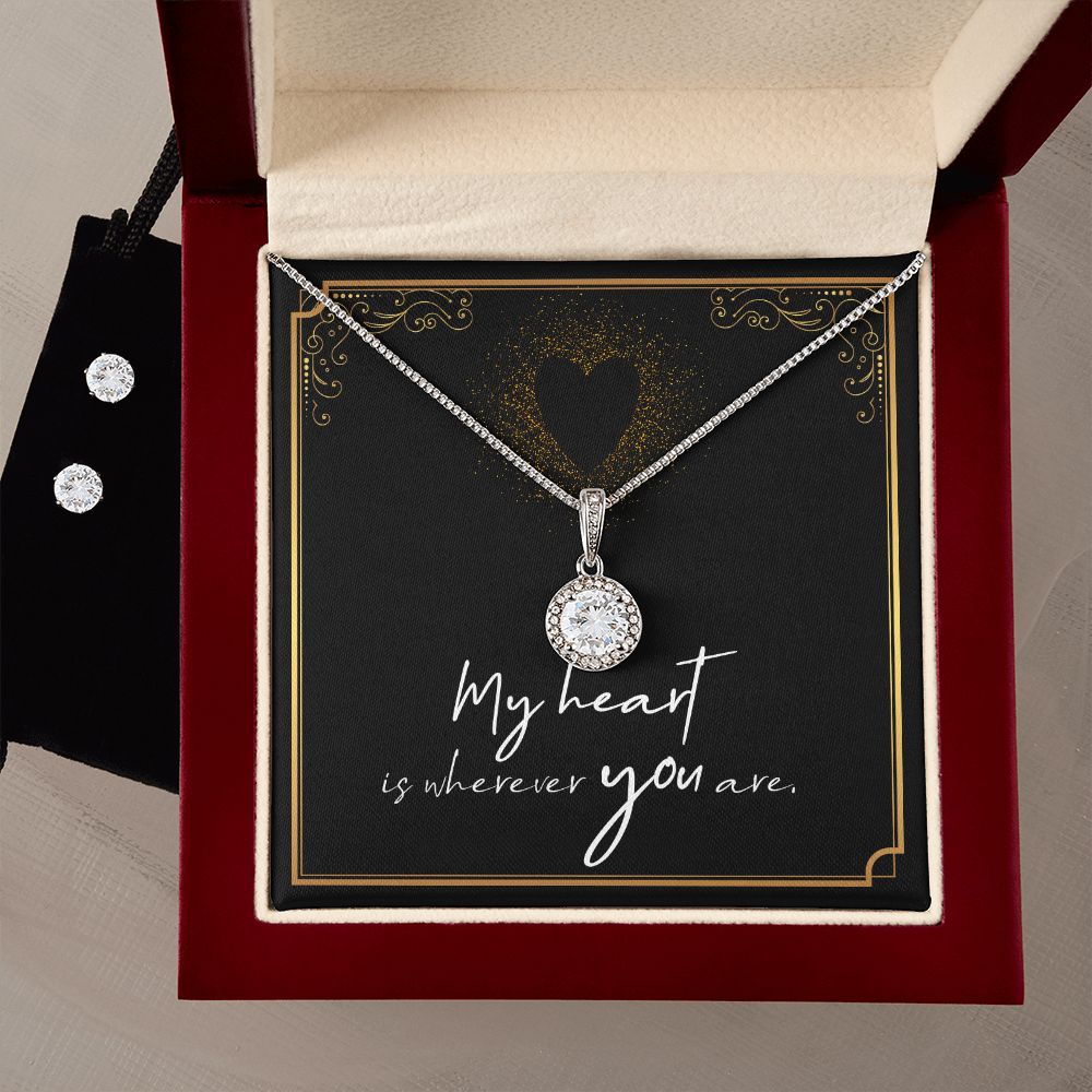 Girlfriend Necklace and Earring Set, Girlfriend Jewelry Gift Set | Custom Heart Design