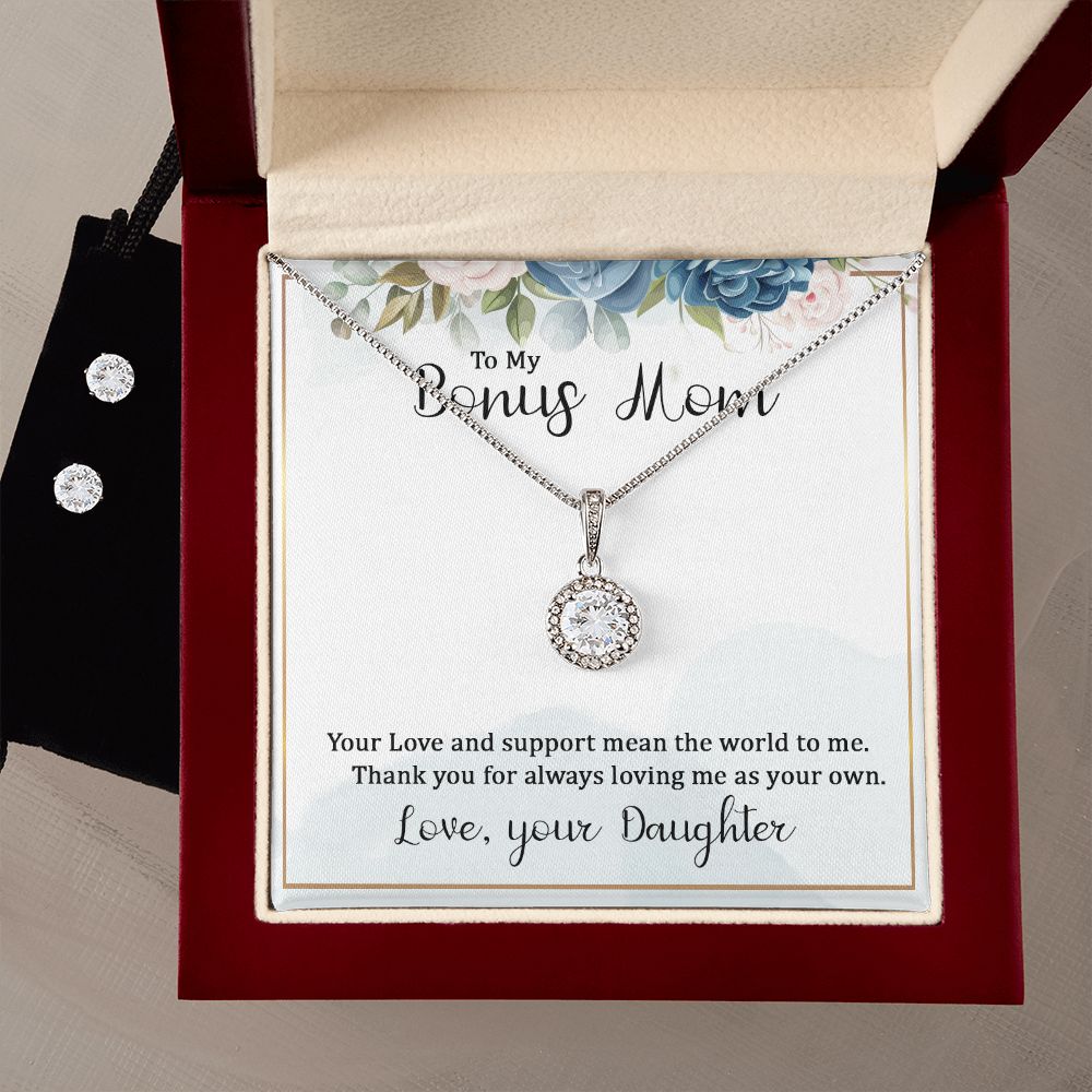 Mom Solitaire Jewelry Set, From Daughter-You mean the world to me | Custom Heart Design