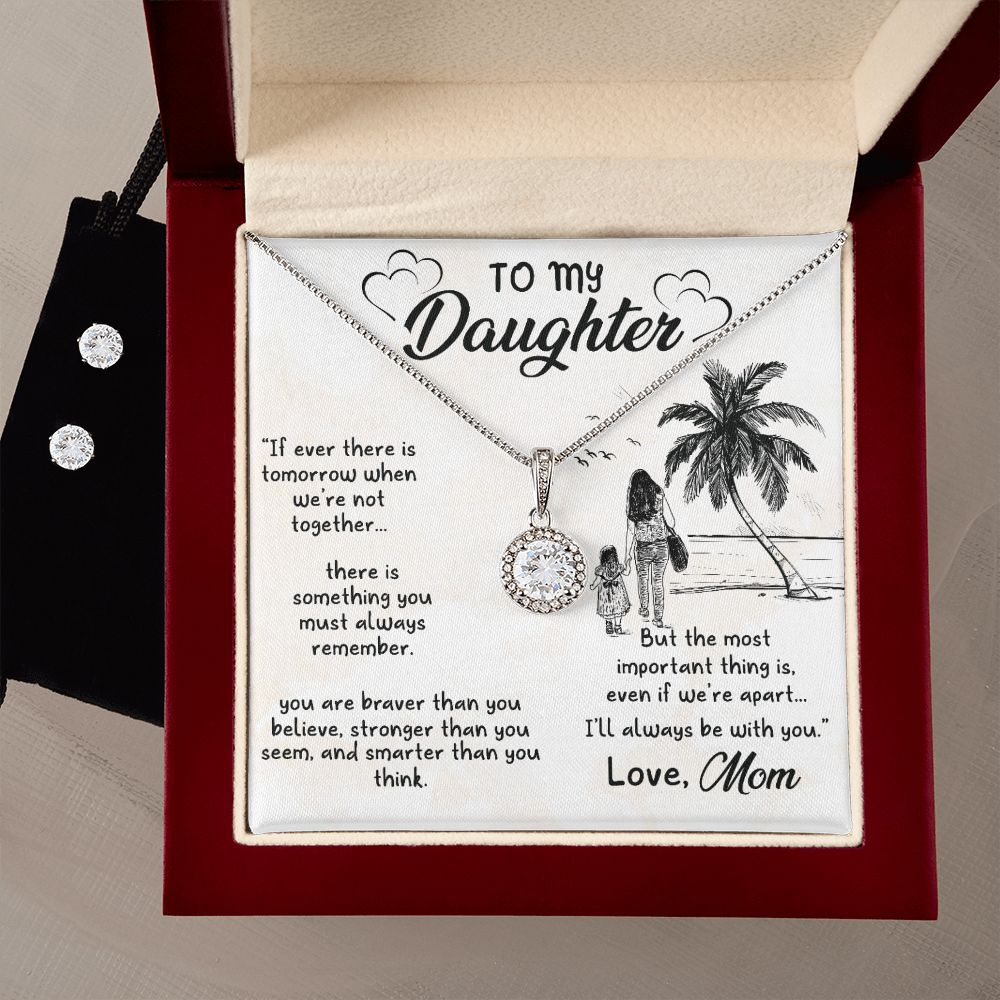 Daughter Eternal Hope Necklace and Earring Set | Custom Heart Design