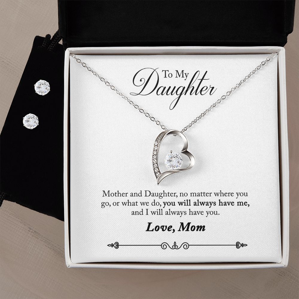 Daughter Forever Love Heart Jewelry Set | Custom Heart Design