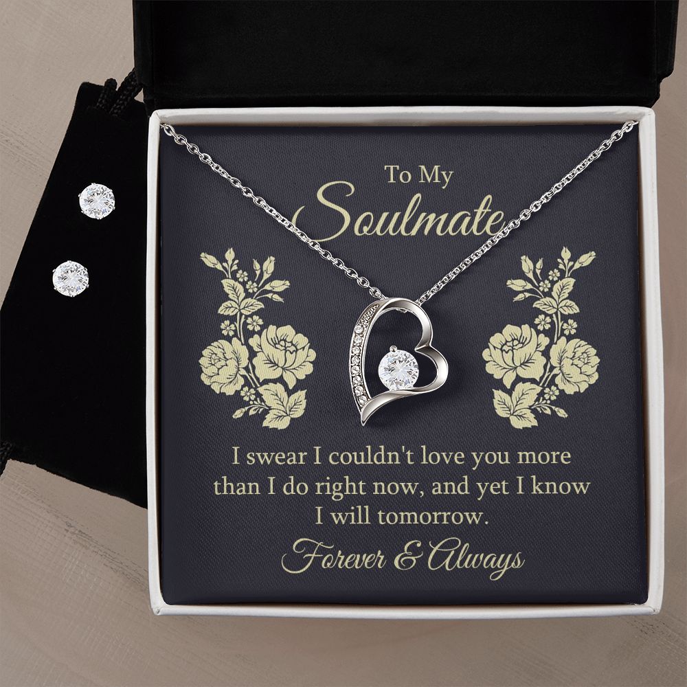 Girlfriend Jewelry Set, Heart Necklace and Earring Set | Custom Heart Design