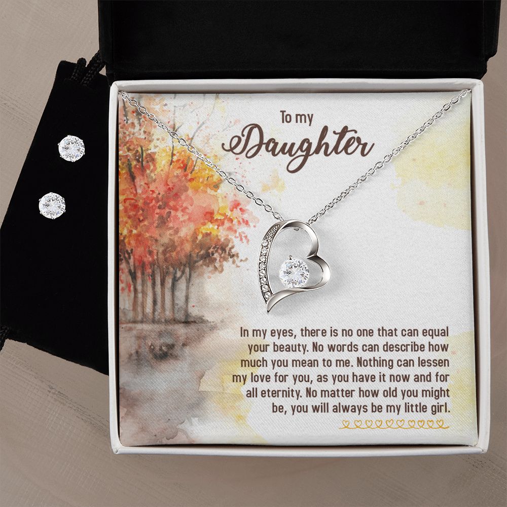 Daughter Forever Love Heart Jewelry Set | Custom Heart Design
