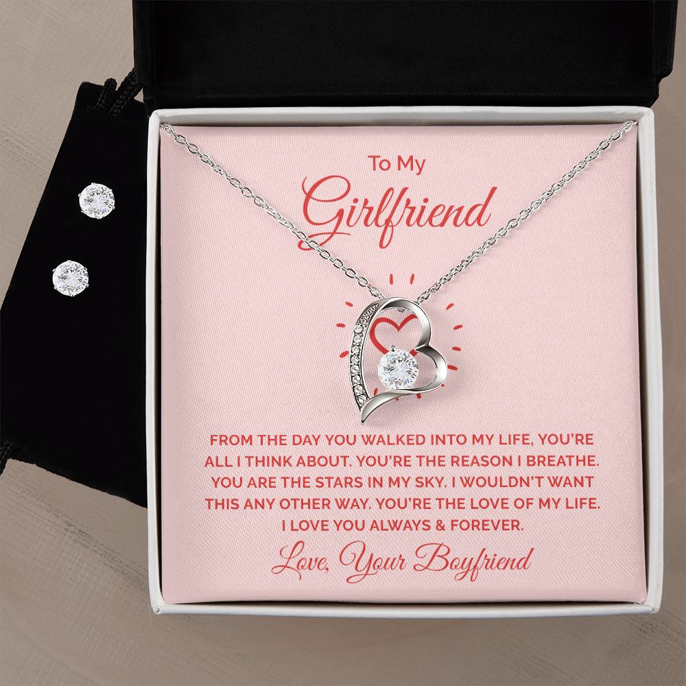 Girlfriend Jewelry Set, Heart Necklace and Earring Set | Custom Heart Design
